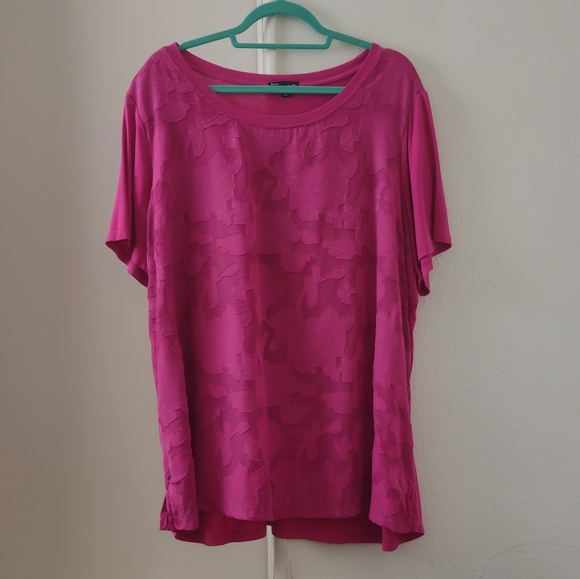 Pink Mesh Overlay Tee RXB 3X - Picture 2 of 9